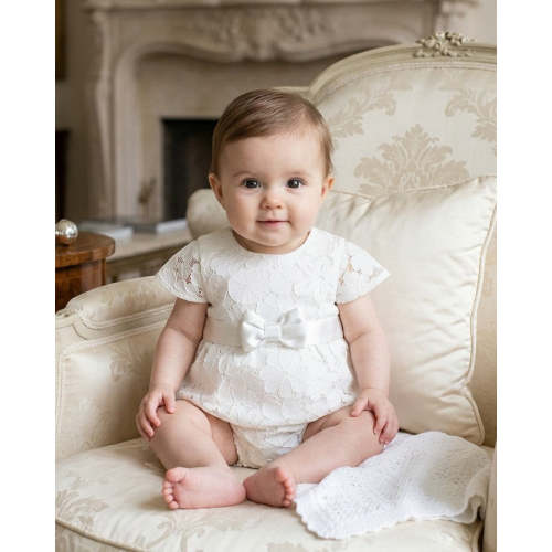Baby Girl Christening Bubble Romper Outfit – Carriage Boutique