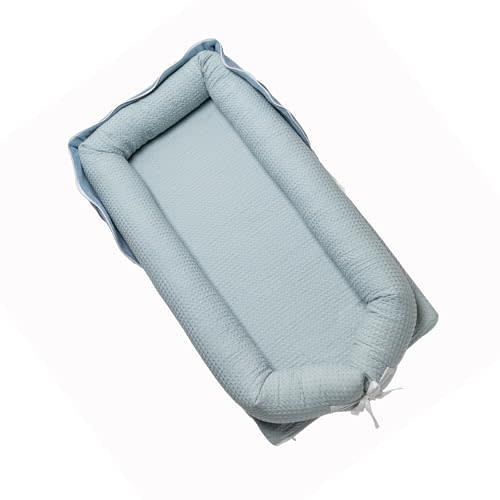 Infant Support Cushion-Baby Lounger 0-24 Months Portable,Baby Play Mat for Newborn Adjustable,Soft Organic Breathable Fabric & 3D Support Cushion for Home & Trave,Newborn Essentials(Blue)