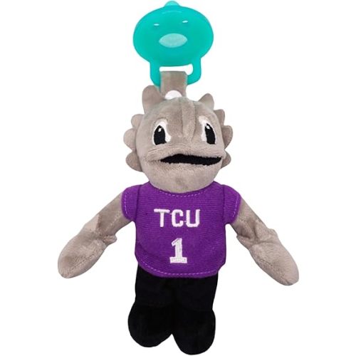 Gamezies Baby Boy and Girl Silicone Texas Christian University SuperFrog Mascot Pacifier Collegiately Licensed, SuperFrog, Removable, Washable Plush ToyCPSIA Tested, BPA-Free 0-6 Months