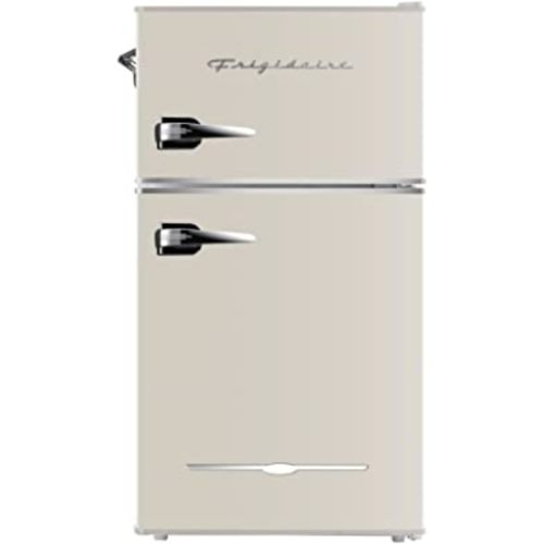 Frigidaire EFR840-Cream EFR840 Retro Mini Fridge with Freezer & Side Bottle Opener-Small 2 Door Refrigerator for Office Bar or College Dorm Room-3.1 Cu Ft (Cream)