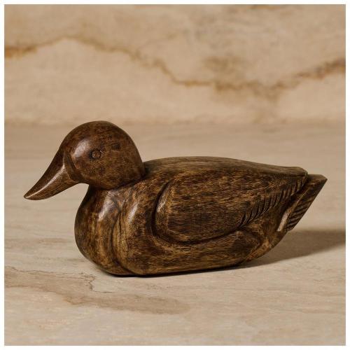Kinkeeping Carved Wood Duck Figurine