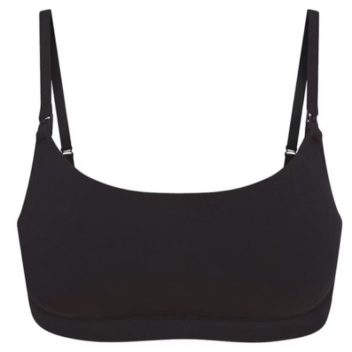 COTTON JERSEY MATERNITY NURSING SCOOP BRALETTE | SOOT | SKIMS