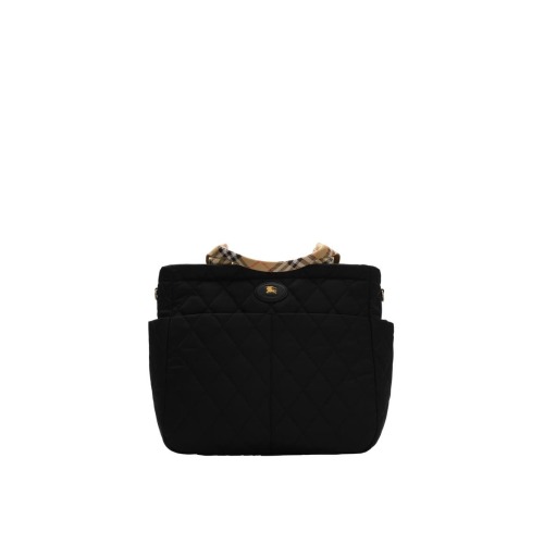 Check Trim Quilted Nylon Baby Changing Bag