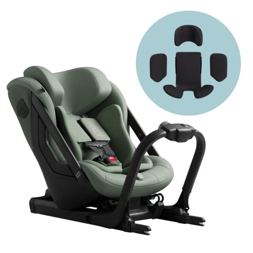 Axkid ONE 3 Extended Rear-Facing Car Seat + Infant Insert Bundle - Nordic Bloom Green