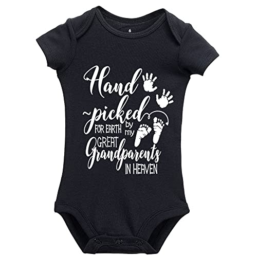 YCICIVDee Hand Picked For Earth by My Great Grandparents In Heaven Newborn Onesie Unisex Bodysuit Rompers