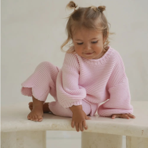 AUDREY FLOUNCE SLEEVE KNIT - PINK
