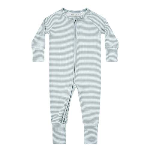 Blue Small Stripe Ribbed Zip Romper
 – Brave Little Ones
