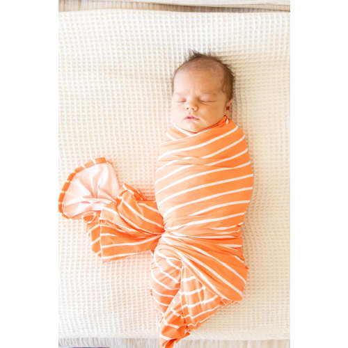BRIGHT ORANGE + WHITE STRIPE | SWADDLE
