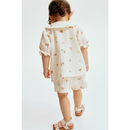 2-PIECE COTTON MUSLIN SET Color White/berries (6MO)