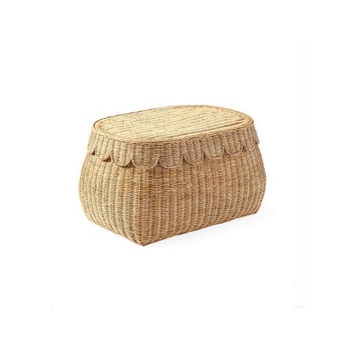 Scallop Rattan Basket - Medium