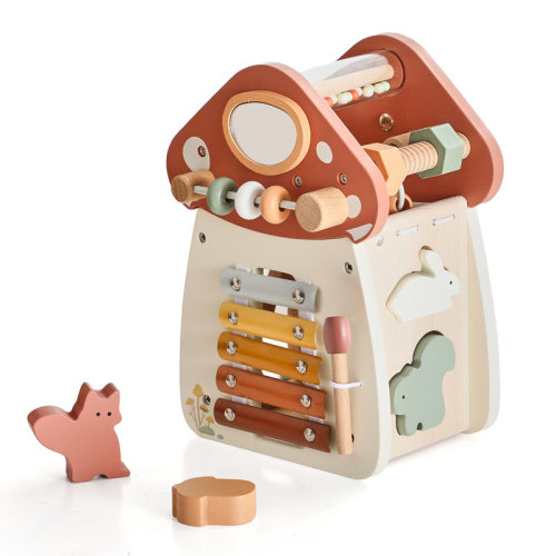 bopoobo 8-in-1 Wooden Mushroom Activity Cube for Toddlers | Wayfair