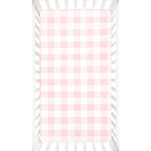 DILIMI Fitted Crib Sheets for Baby Boys and Girls, Ultra-Soft Breathable Baby Crib Sheet Fits Standard Crib and Toddler Mattress, Pink Checkered