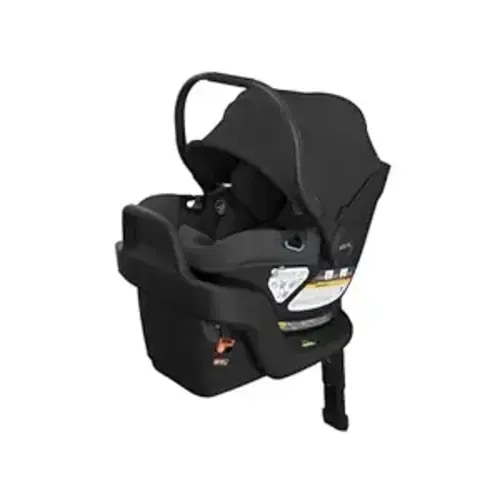 UPPAbaby Aria V2 Lightweight Infant Car Seat - Load Leg + Anti-Rebound Panel - Infant Insert + All-Weather FootCover Included - Direct Stroller Attachment - Jake (Charcoal/Black Leather)