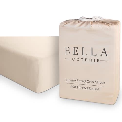 Bella Coterie Luxury Bamboo Viscose Crib Sheet | Organically Grown | Ultra Soft | Cooling for Better Sleep | Deep Pocket Fitted Sheet for Crib & Toddler Mattress | 100% Organically Grown [Champagne]
