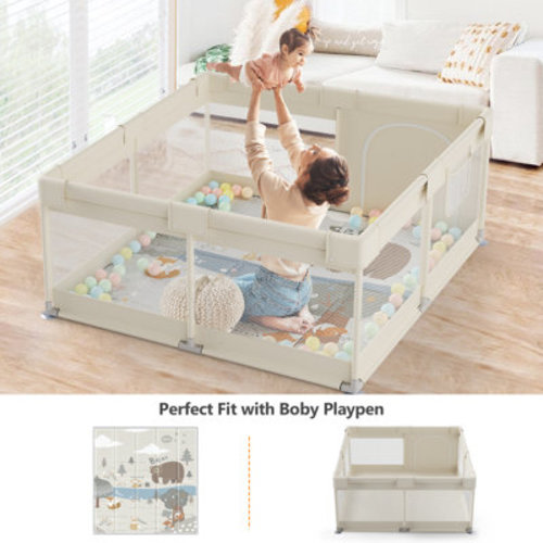 47x47inch Play Pen With Mat For Babies And Toddlers, Playpen With Mat, Baby Playpen With Mat, Mall Baby Playpen With Mat | Wayfair