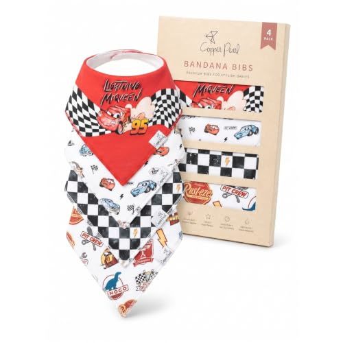 Copper Pearl Baby Bibs 4 Pack & 6 Pack, Bandana Drool Bibs for Baby Girl & Boy, Soft Cotton Bibs for Drooling and Teething