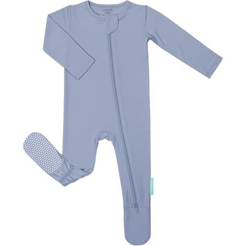 Baby Zipper Footie Pajamas, Supersoft Bamboo Rayon Baby Footed Pjs Boy Girl 0-3-6-9-18-24 Month Coverall Sleepers