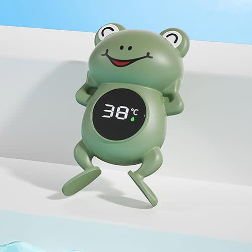 Baby Bath Thermometers, Digital Baths Thermometer, Waterproof Cute Cartoon Frog Water Temperature Thermograph, Type-C Bath Water Thermograph for Infant Toddler Bathing (Green)