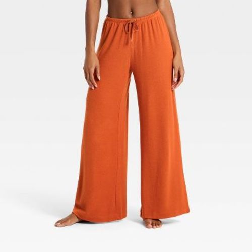Women's Lightweight Hacci Wide Leg Pants - Auden™ Rust M