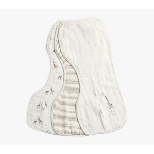 Goldie Giraffe Organic Muslin Burp Cloth Set | Pottery Barn Kids