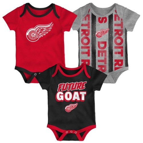 Detroit Red Wings Newborn Loyal Buddies Three-Pack Bodysuit Set