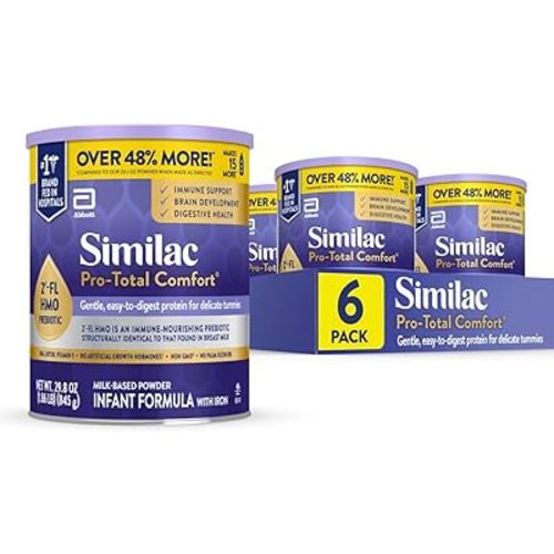 Similac Pro-Total Comfort Infant Formula With Iron, Gentle, Easy-to-Digest Formula, Has 2'-FL HMO for Immune Support, Non-GMO, Baby Formula Powder, 29.8-oz Value Can, Pack of 6