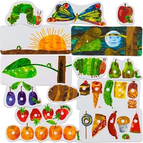 Little Folk Visuals The Very Hungry Caterpillar Precut Felt Pieces for Toddlers, Kindergarteners, Interactive Teaching 14-Piece Set