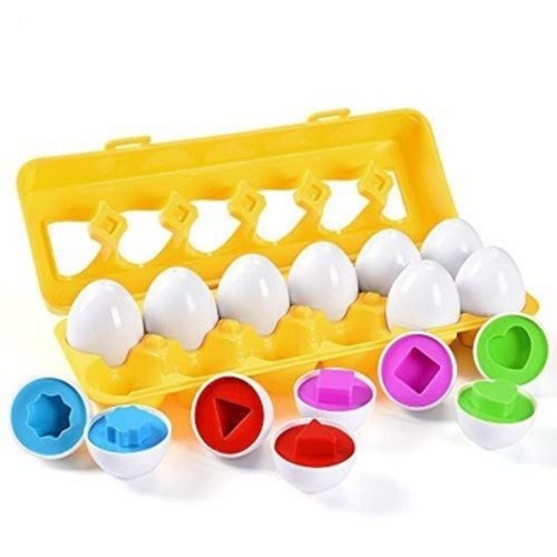 Magifire Matching Eggs for Toddlers, 12 Matching Eggs with Coordinated Shapes and Colors, Montessori Toys for 3 Years Old & Above