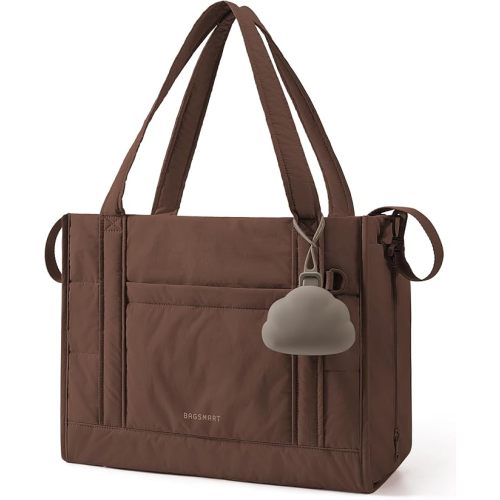 BAGSMART Diaper Bag Tote Puffer, Hospital Bag for Labor Delivery with Pacifier Case, Lightweight Baby Bag for Travel, Work | Multifunctional, Insulated Pockets, Water Resistance