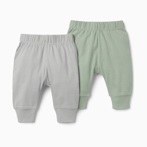 Small Story Pants (2 Pack) - Grey/Green, 0-3 M