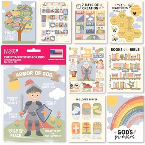 Bible Posters for Kids - Sunday School Decorations for Classroom Must Haves