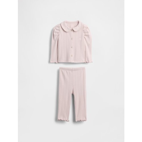 Baby Softspun Pointelle Rib Outfit Set