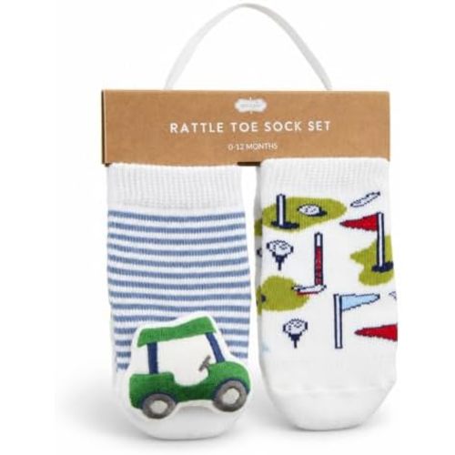 Mud Pie Baby Boys Golf Print Novelty Crew Socks, Golf Baby Gift