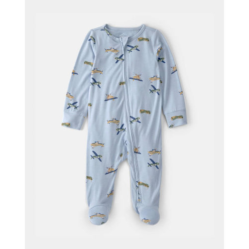 Baby Boy Plane 2-Way Zip PurelySoft Sleeper - Newborn