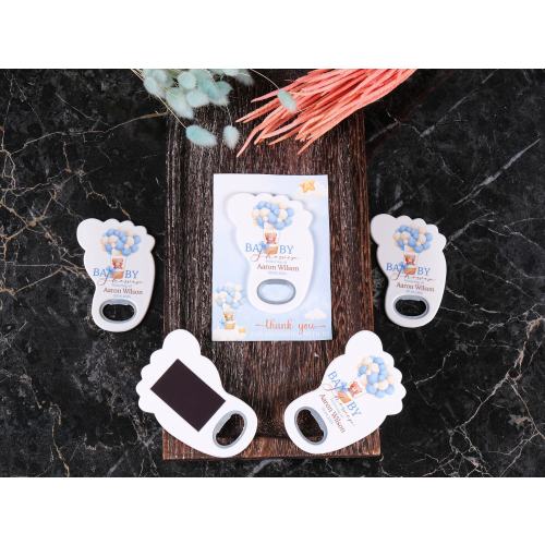 Personalized Baby Shower Bottle Opener Magnet, Custom Bottle Opener Fridge Magnet, Baptism, First Communion Favor, Wedding Party Favor Guest