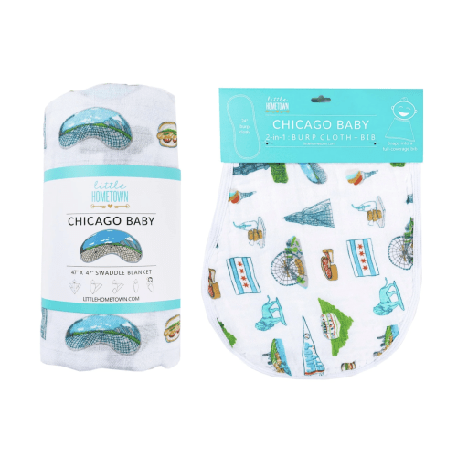 Chicago Swaddle & Burp Cloth – Little Hometown