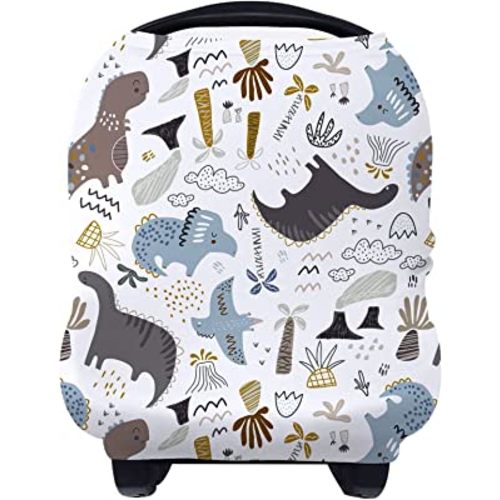 Yoofoss Nursing Cover Breastfeeding Scarf - Baby Car Seat Covers, Infant Stroller Cover, Strechy Carseat Canopy for Boys and Girls (Dinosaur)