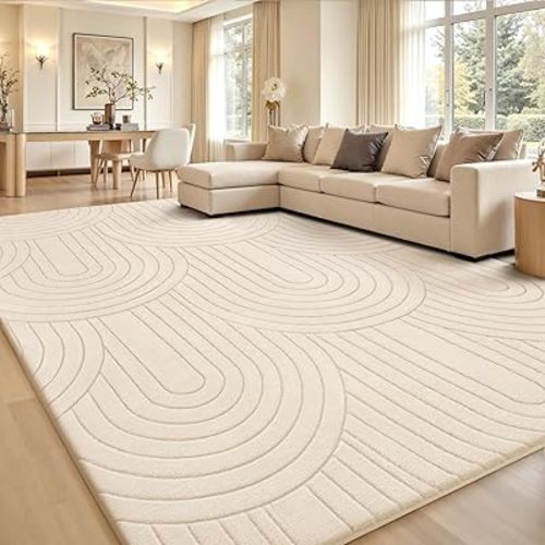 Sour Lemon 10x14 Area Rugs for Living Room Bedroom, Large Carpet White Rug
