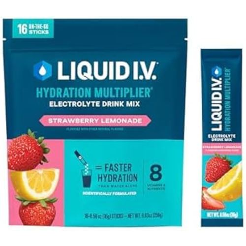Liquid I.V.® Hydration Multiplier - Strawberry Lemonade | Electrolyte Powder Drink Mix | 1 Pack (16 Servings)