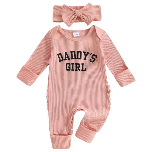 Akiihool Toddler Girl Rompers Baby Boy Girl Bubble Romper Long Sleeve Bodysuit Infant Fall Clothes Romper for Unisex Babies Toddler Newborn Clothing Ideal for Holiday and Daliy Pink,3-6 Months