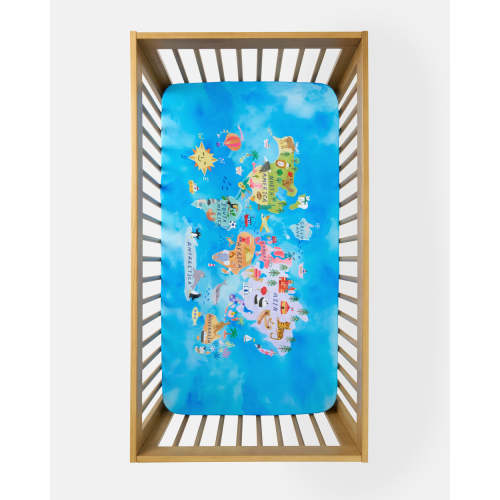 Around The World Fitted Crib Sheet - Little Sleepies