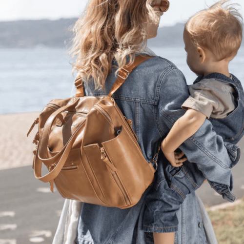Chelsea Convertible Diaper Bag | Backpack to Tote | Vegan Leather Designer Baby Bag | Hannah and Henry
