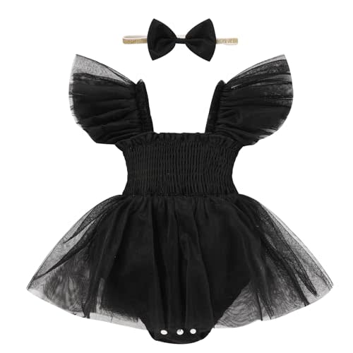 TITKKOP Baby Girl Clothes Infant Tulle Romper Ruffe Sleeveless Bodysuit Baby Girl Outfits Infant Girl Dress 0-18M