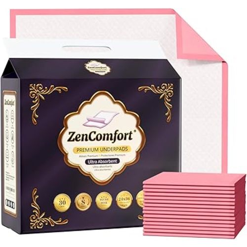 Thick XL 24x36 Chux Pads – Ultra Absorbent Disposable Bed Pads for Adults Babies Pets – Waterproof Protection for Incontinence – Puppy Training – Heavy Duty Chucks Pads - Premium Underpads 30/Pack