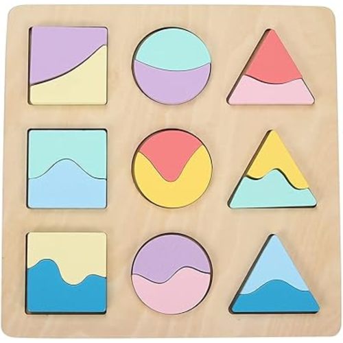 MEYOR Montessori Wooden Color Jigsaw Puzzle,Wooden Shape Puzzles, Early Educational Developmental Toy, Learning& Educational Toys for Toddlers 1-3 Years Old, Kids, Preschoolers,5.5'' L x 5.5'' W