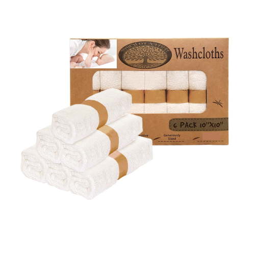 Touch of Nature Organic Baby Washcloths, Ultra Soft for Face & Body, Bath Cloth Pack