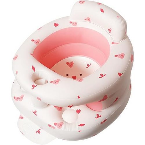 TDTOK Inflatable Baby Seat, Sit Me Floor Seat for Babies 3 Months Up, Inflatable Baby Chair with Fence & Built-in Air Pump for Home, Travel