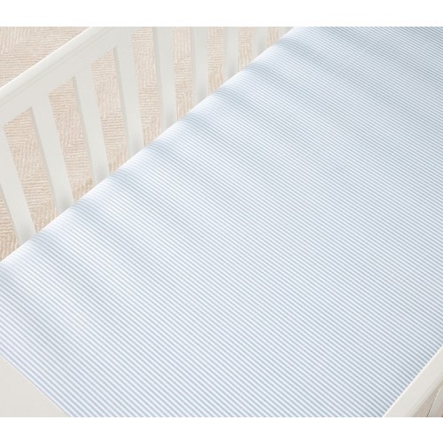 Oxford Stripe Organic Cotton Crib Fitted Sheet