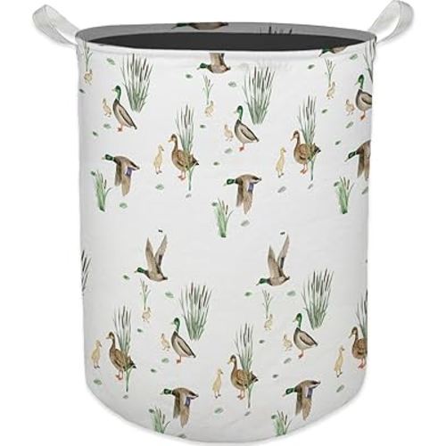 Mallard Duck Kids Laundry Basket, Toybox for Boys Girls Room, Duck Laundry Basket Hamper Waterproof Collapsible Clothes Toys Storage Bin Organizer for Bedroom Bathroom Kids Room Dorm