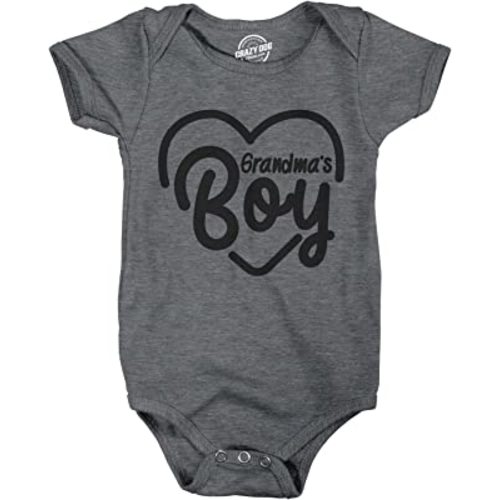Crazy Dog T-Shirts Creeper Grandmas Boy Baby Bodysuit for Newborn Grandson